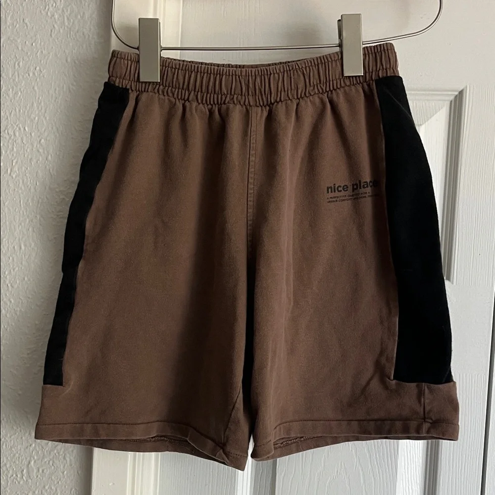 Zara 11-12 brown black cotton sweat comfy shorts